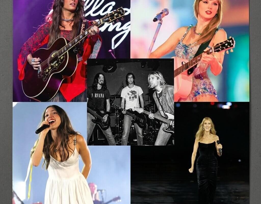 Collage-style hero image representing September 2026's biggest music news stories including chart awards and a concert stage