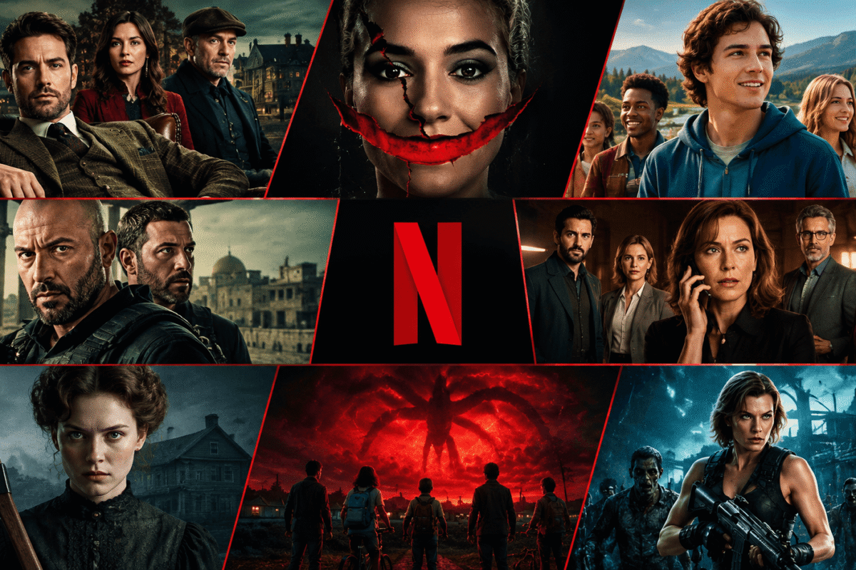 Streaming guide graphic showing Netflix's new September 2026 show and movie releases